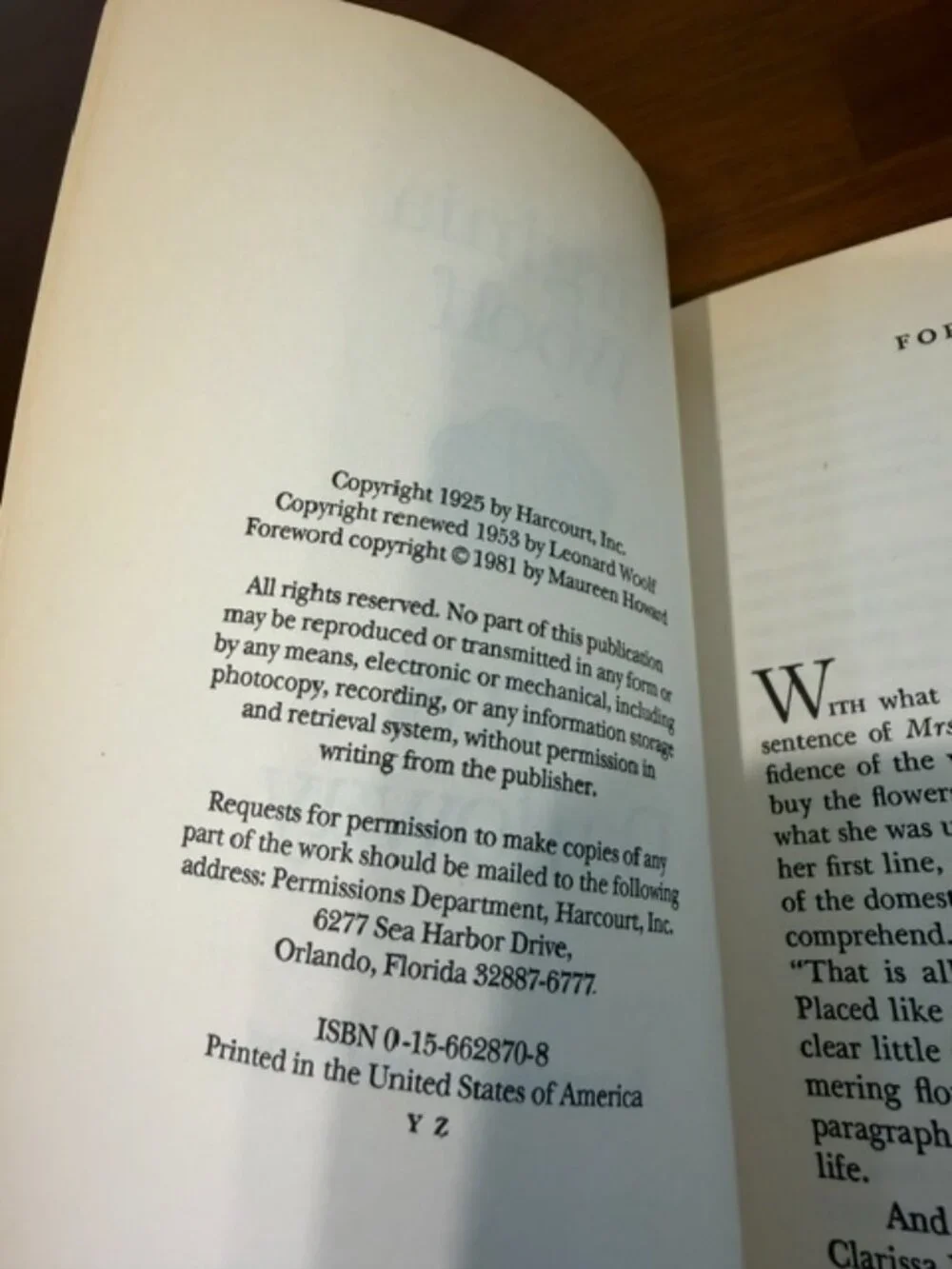 Virginia Wolf Mrs. Dalloway Vintage Book
